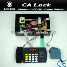 Hotel safe lock mechanism with motorized locking system